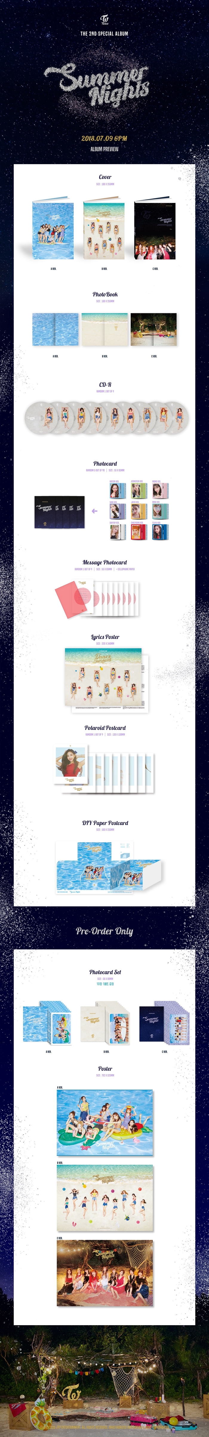 twice 2nd special album summer nights k pop pink store