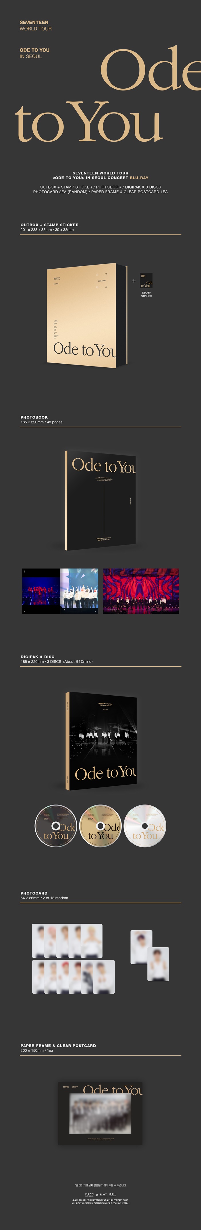 Seventeen World Tour [Ode To You] In Seoul Blu-ray (3 Disc 