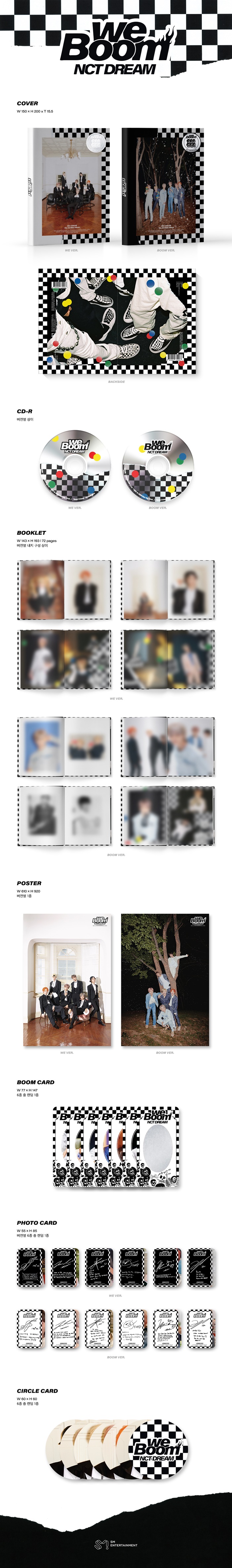 Random ver. NCT Dream CD+Photobook+Folded Poster+Double Side Extra Photocards Set WE Boom 3rd Mini Album 