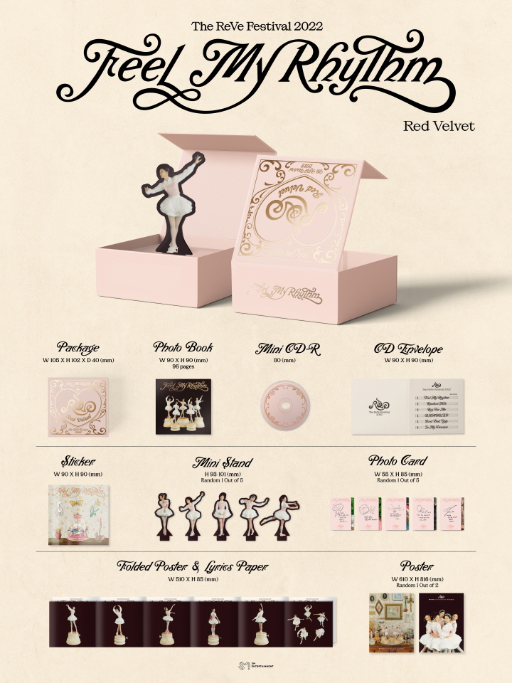 CD+Folded Poster+Extra Photocards Set Finale-Random Ver. The Reve Festival Finale SM Ent Red Velvet Repackage Album